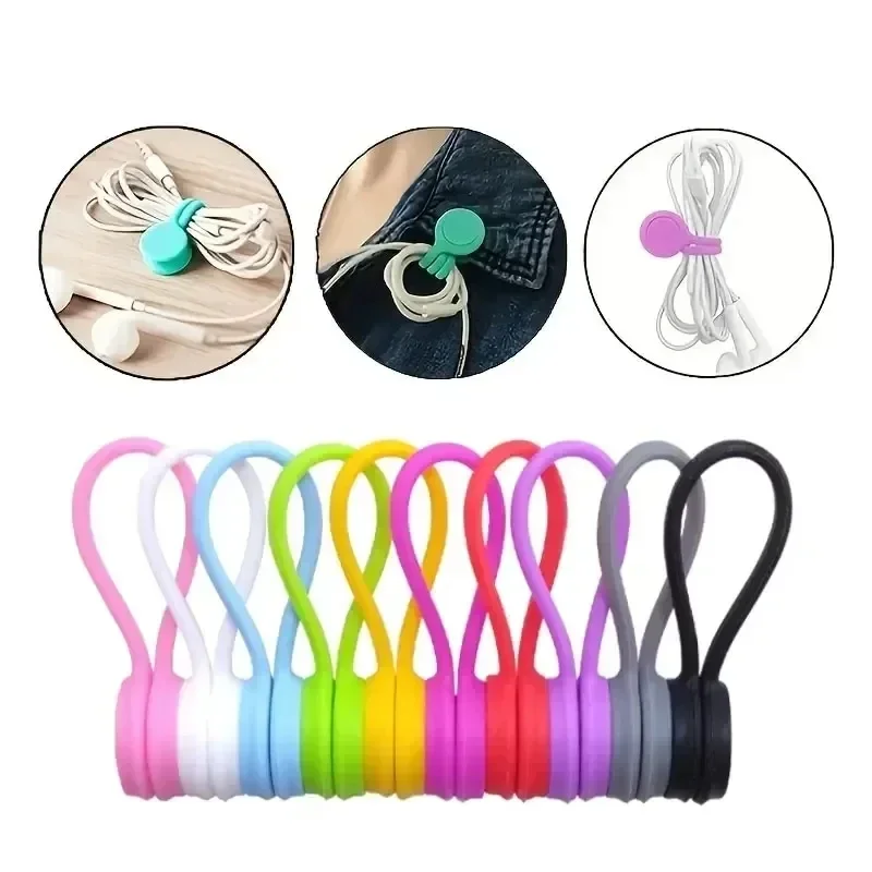 Tie Clip Set - 5/3/1PCS Pengikat Kabel Magnetik Silikon yang