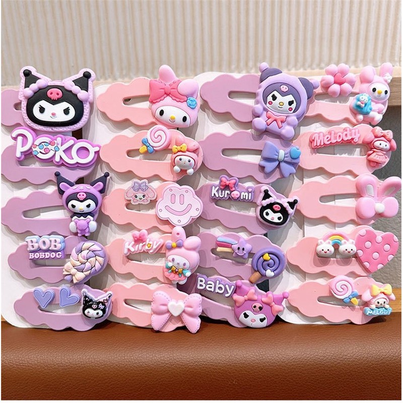 Tie Clip Set - Set Aksesori Rambut Hello Kitty Kuromi,