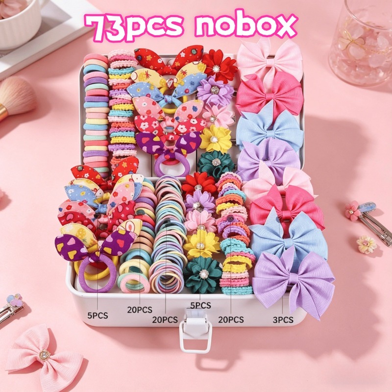 Tie Clip Set - 73PCS Set Aksesoris Rambut Anak Perempuan