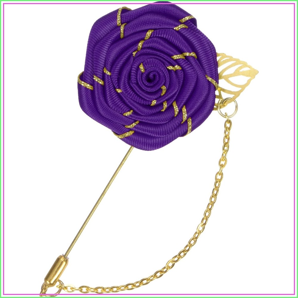Men Accessories Wedding - Bros Pin Bunga Mawar Kain dengan