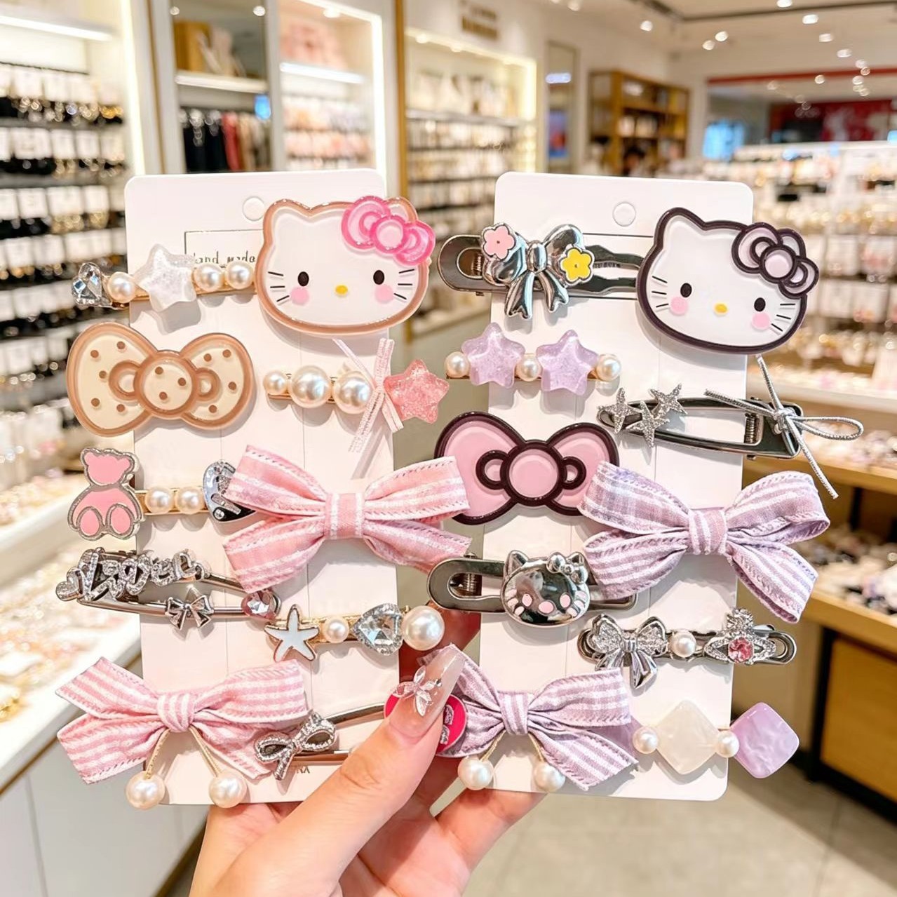 Tie Clip Set - Set Aksesori Rambut Hello Kitty Kuromi,
