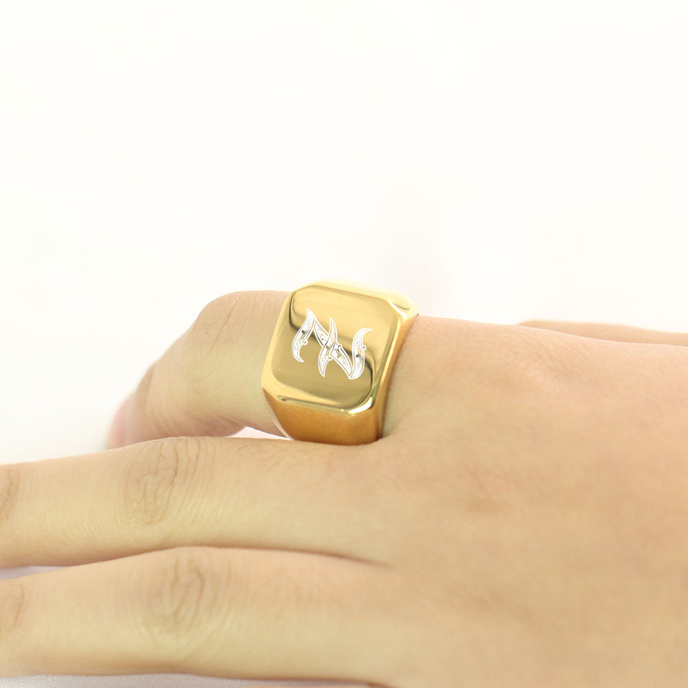 Cincin huruf besar pria nada e - Men Accessories Wedding ulasan dan harga